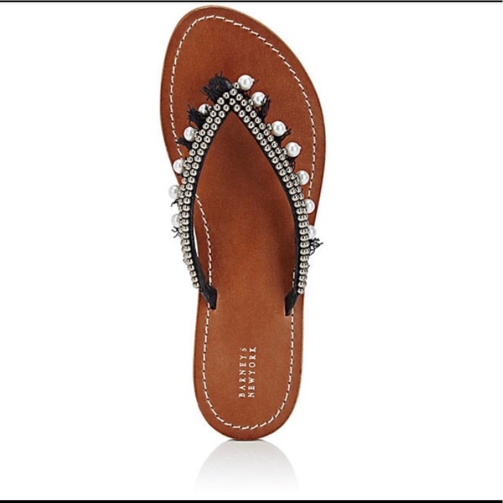 SOLD Barneys New York leather thong sandals